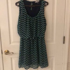Blue and Green pattern dress